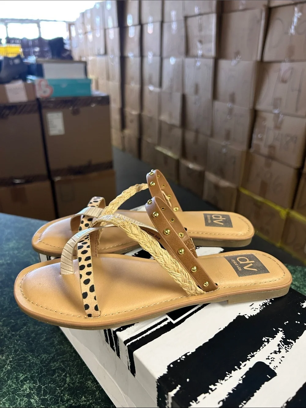 Dolce Vita Tan Multi-Pattern Strappy Sandals